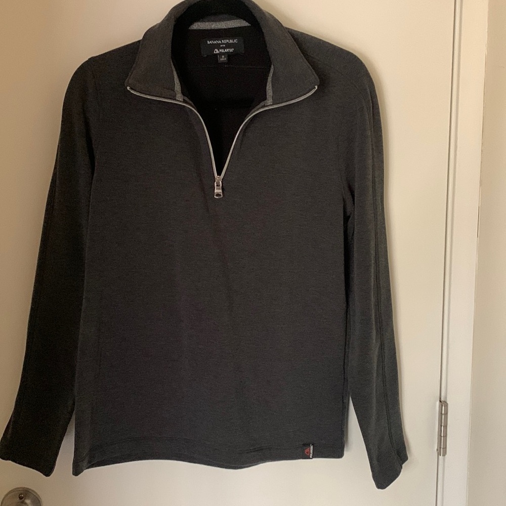 Banana Republic Men’s 1/4 Zip Pullover Sweater -Gray Size Small